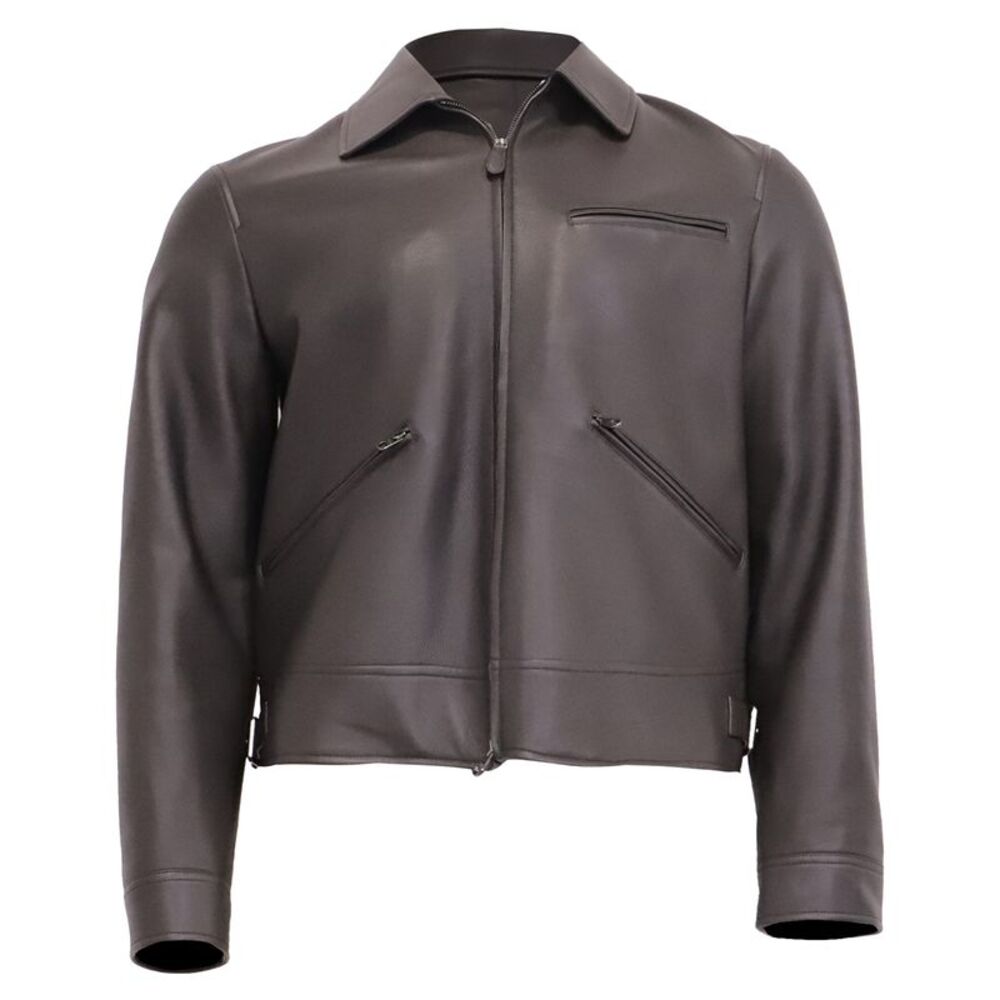Loro Piana Yabu Hidden-Zipped Jacket in Black Calf Leather